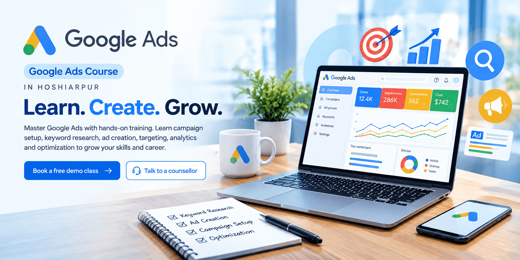 Google Ads Course in Hoshiarpur training at techcadd Hoshiarpur