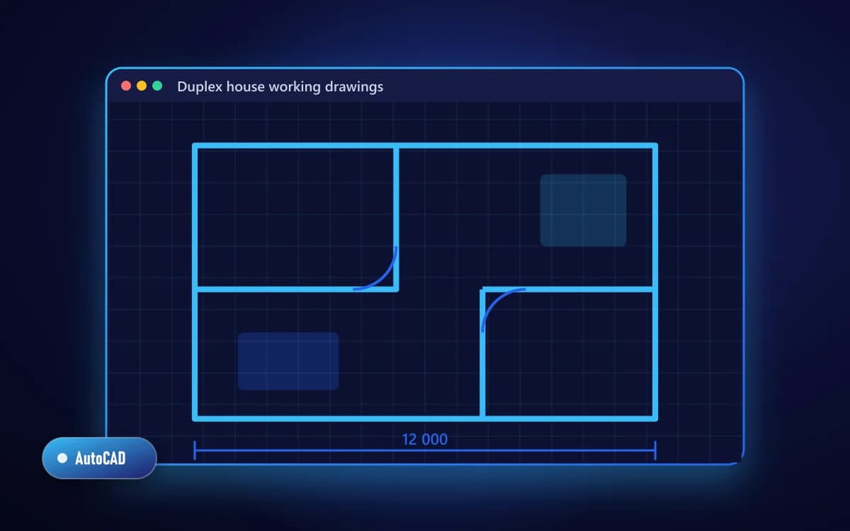 Duplex house working drawings