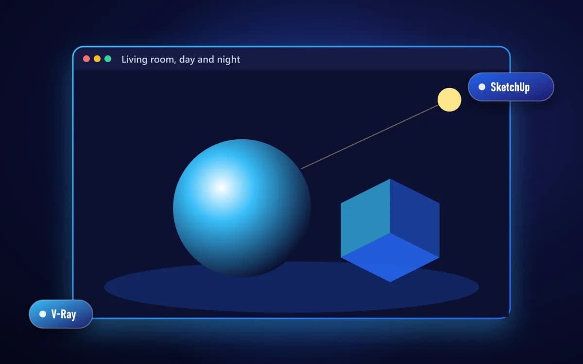 Living room, day and night