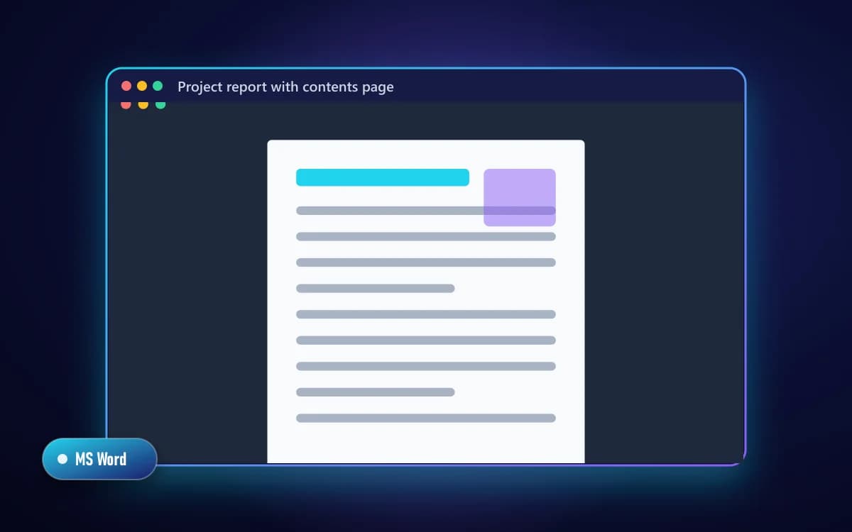 Project report with contents page