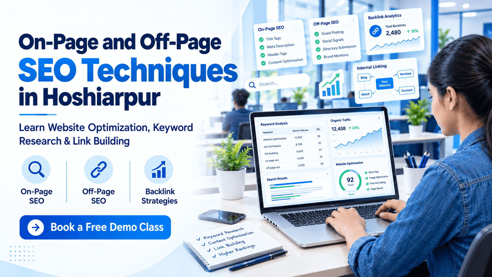 On-Page and Off-Page SEO Techniques in Hoshiarpur training at techcadd Hoshiarpur