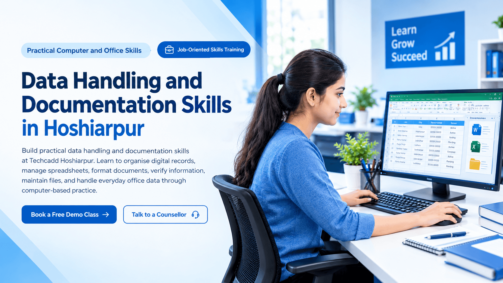 Data Handling and Documentation Skills in Hoshiarpur training at techcadd Hoshiarpur